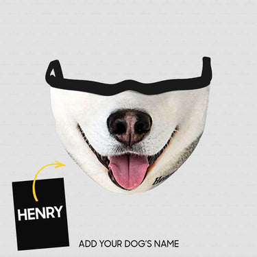 Personalized Dog Gift Idea - Husky Tongue Out Zoom In For Dog Lovers - Cloth Mask